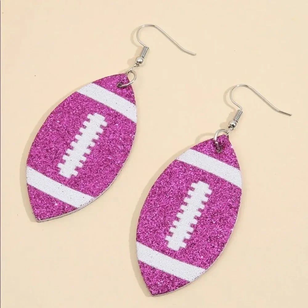 Football Glitter Earrings 